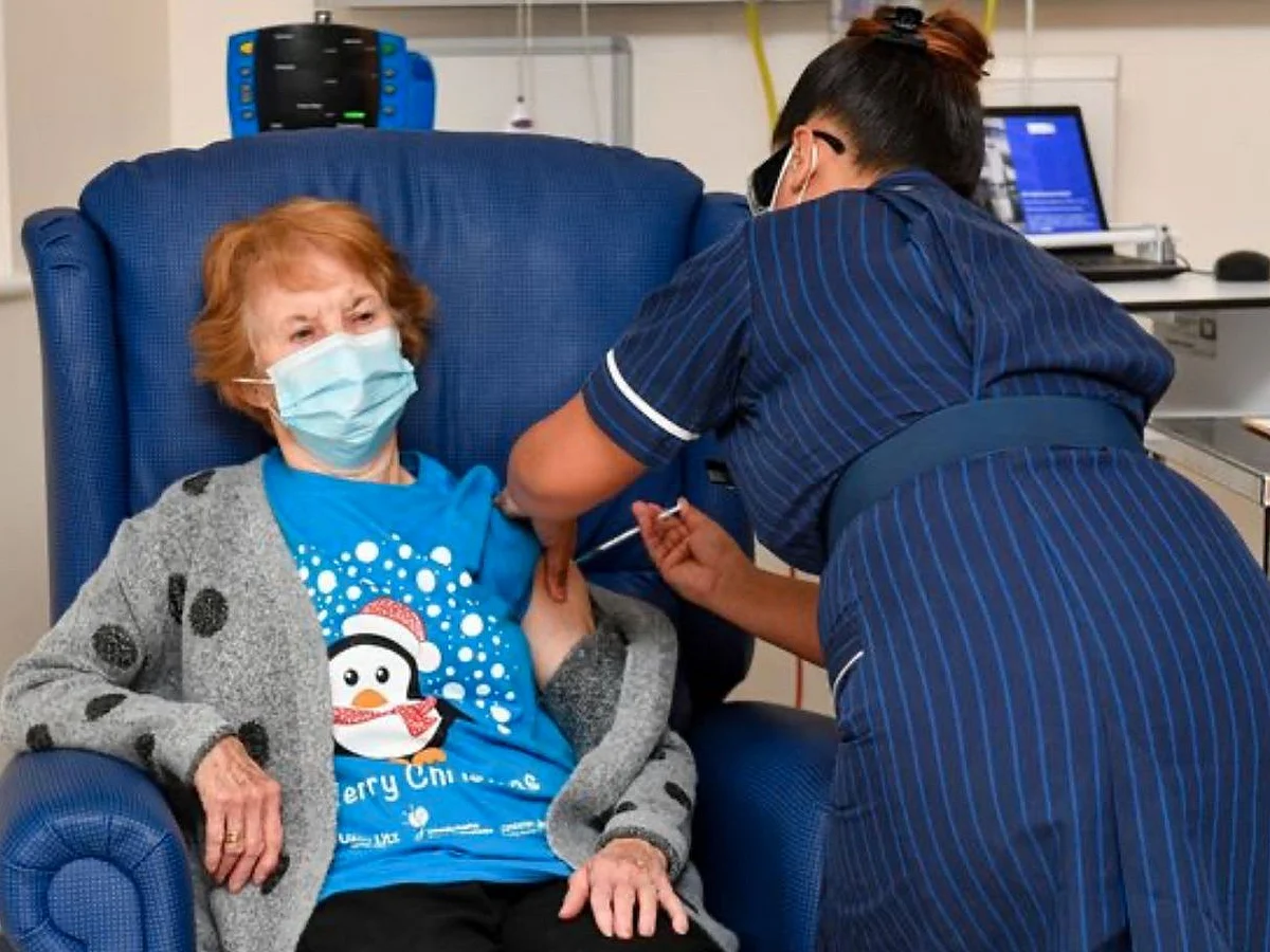 Margaret Keenan becomes first person to receive the Pfizer vaccine shot