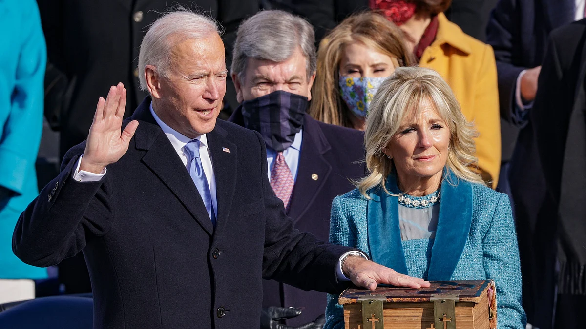 Joseph R Biden taking oath as the 46th President of the United States