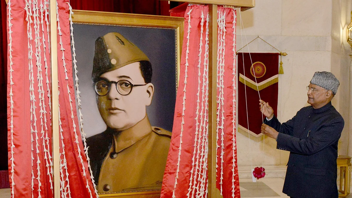 President Ram Nath Kovind unveiling the portrait of Netaji Subash Chandra Bose at Rashtrapathi Bhavan on January 23 to mark the 125th birth anniversary of the freedom fighter
