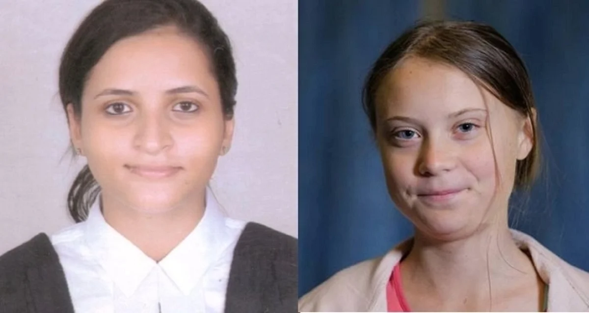 Nikita (left) and Greta Thunberg (right)