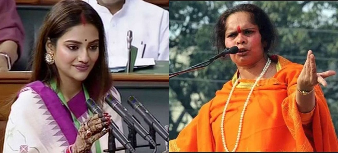 टीएमसी सांसद नुसरत के सिंदूर पर हंगामा जारी, देवबंद के फतवे पर साध्वी ने किया पलटवार