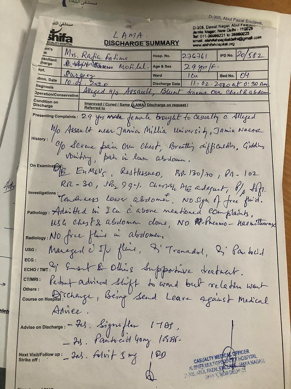पुरुष पुलिस वालों ने किए थे छात्राओं के निजी अंगो पर हमले, अब भी आईसीयू में हैं जामिया के कई छात्र