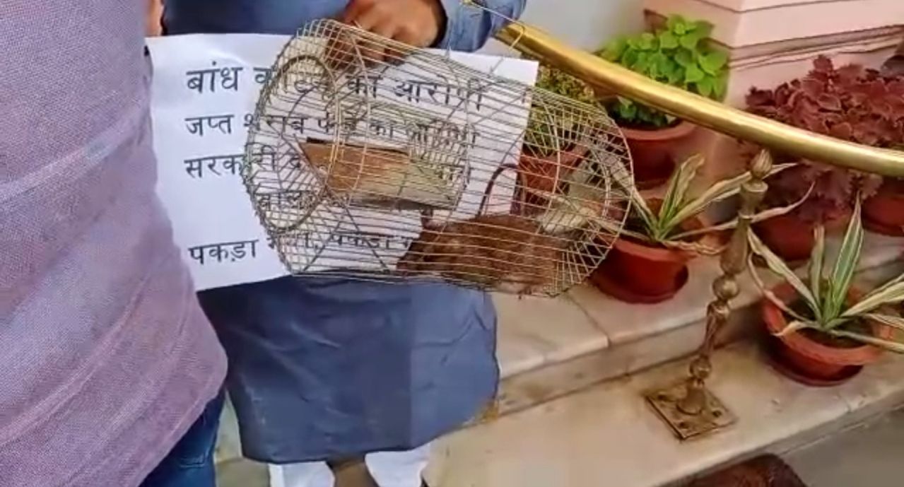 बिहार: आरजेडी ने शराबी, उपद्रवी और चोर चूहे को पकड़कर विधानसभा में पेश किया