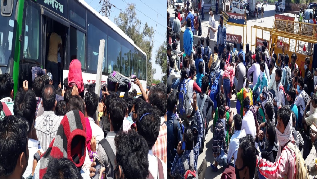 वीडियो: दिल्ली-यूपी बॉर्डर पर घर वापसी को बेताब मजदूरों की उमड़ी भीड़, तीन दिन बाद जागी योगी सरकार