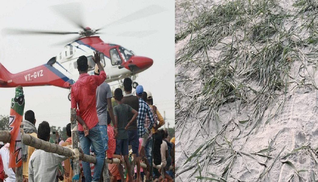 CM नीतीश को खुश करने के लिए प्रशासन ने किसानों के 'पेट में मारी लात', हेलीपैड तैयार करने में बर्बाद की 100 एकड़ फसल!