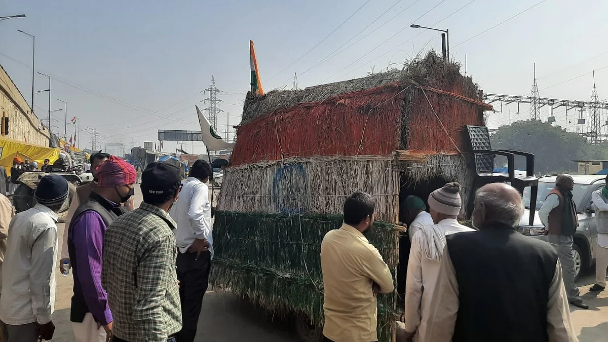 किसानों के सर्मथन में गाजीपुर बॉर्डर पर पहुंची चलती फिरती झोपड़ी, इसकी खासियत जानकर रह जाएंगे हैरान