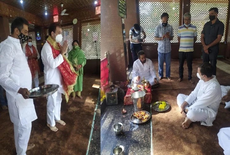 जम्मू-कश्मीर दौरे पर राहुल गांधी, गांदरबल के खीर भवानी मंदिर में की पूजा, पार्टी नेताओं से भी करेंगे मुलाकात