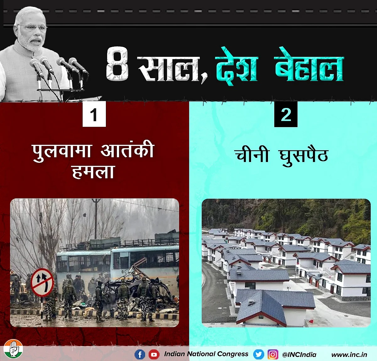 मोदी सरकार के 8 साल: कांग्रेस बोली- 8 साल देश बेहाल, सभी मोर्चों पर फेल रही BJP सरकार, शासन से जनता त्रस्त