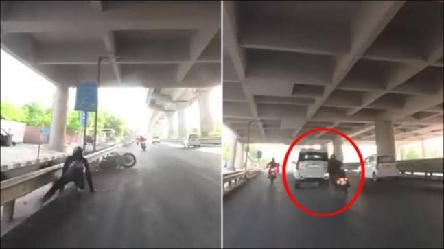 हिट एंड रन: दिल्ली में कार सवार ने बाइक वाले को मारी टक्कर, बाइकर ग्रुप से नोकझोंक के बाद लिया बदला, वीडियो वायरल