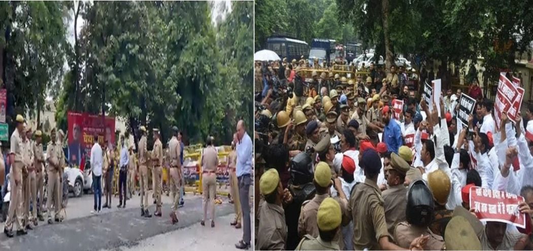प्रदर्शन से पहले ही पुलिस ने अखिलेश समेत SP नेताओं को घरों में कैद किया, भड़के कार्यकर्ताओं को हिरासत में लिया