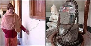 जोशीमठ भू धंसाव: शंकराचार्य मठ में दरारें, खंडित हुआ शिवलिंग, शिव मंदिर धंसा, खौफ का मंजर