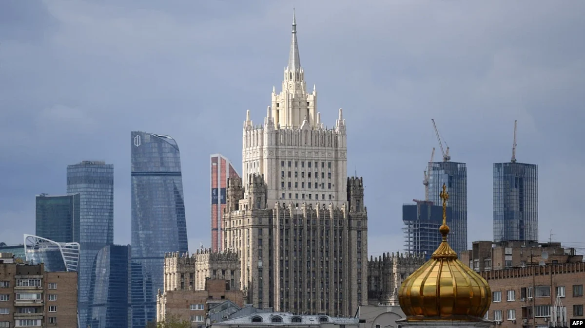 FILE - Russia's Foreign Ministry headquarters building is seen in Moscow, April 29, 2021. (AFP via VOA)