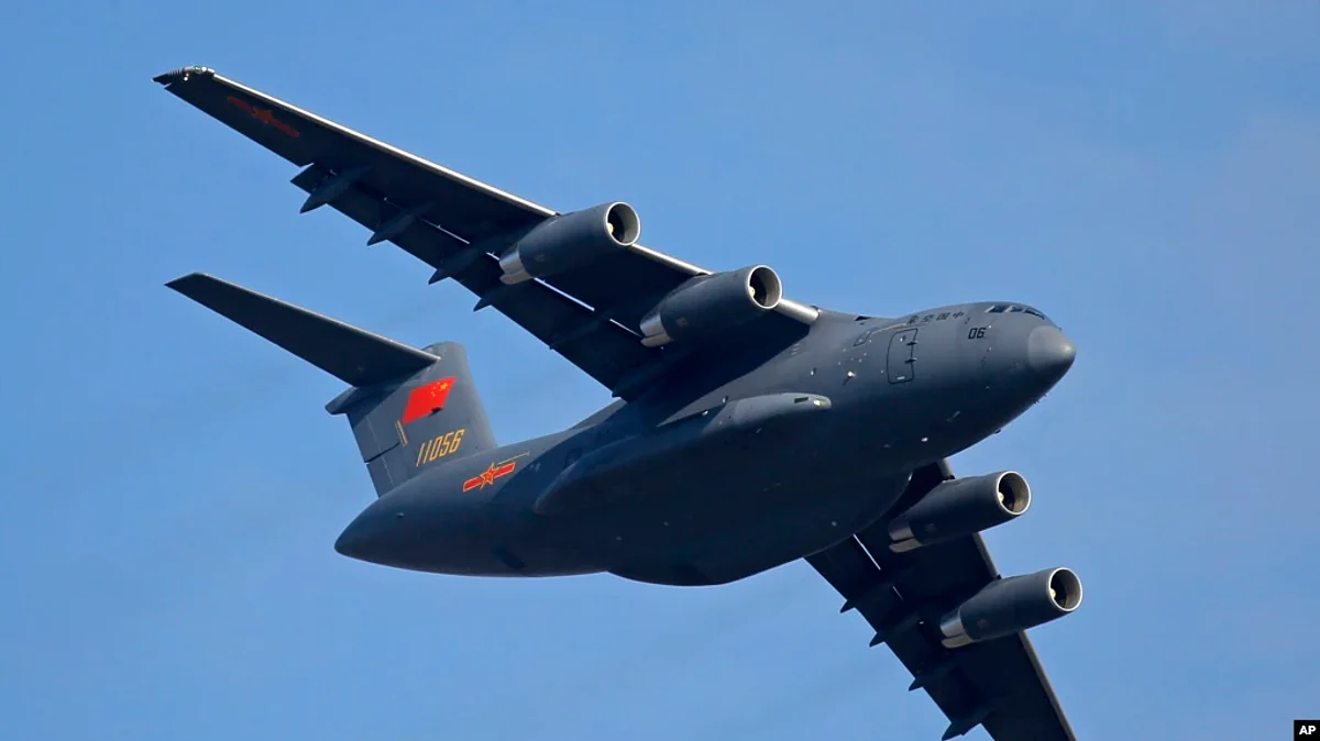 A Y-20 Chinese military transport plane during an airshow in China, Nov. 7, 2018. China has increased the number of military flights into Taiwan’s air defense identification zone at sea. Analysts believe the move is designed to send a message to the U.S.