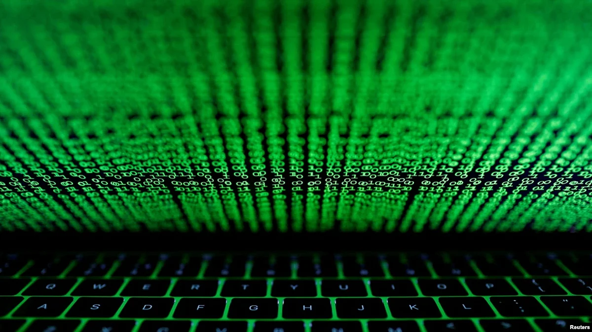 A computer keyboard lit by a displayed cyber code is seen in this illustration picture taken on March 1, 2017.