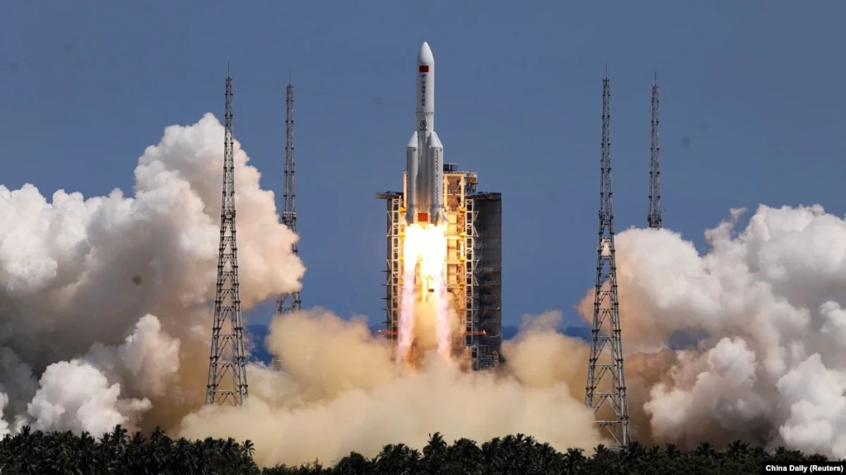 A Long March-5B Y3 rocket, carrying the Wentian lab module for China's space station under construction, takes off from Wenchang Spacecraft Launch Site in Hainan province, July 24, 2022.