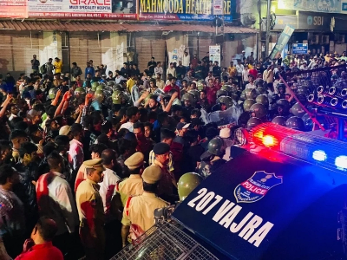 Protests continued in Hyderabad. (IANS)