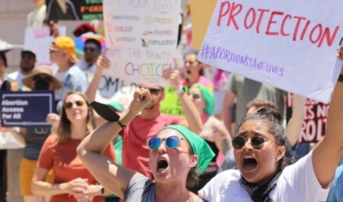 woman protested at the State Capitol of the US state of Louisiana. (IANS)