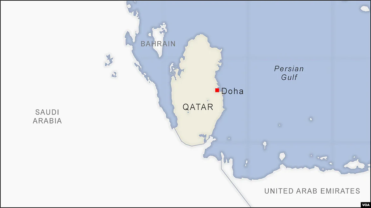 Map of Qatar.