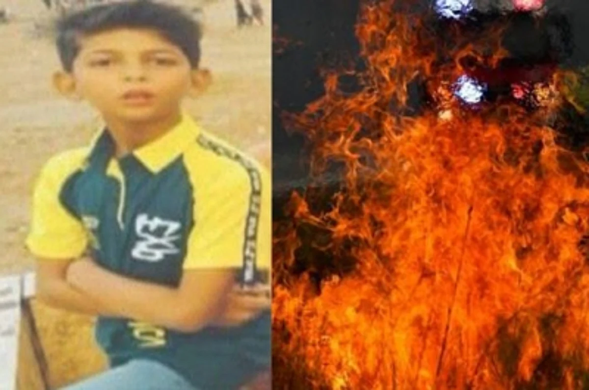 A man named Nazir Khan is accused of burning his son alive in the port city of Karachi.