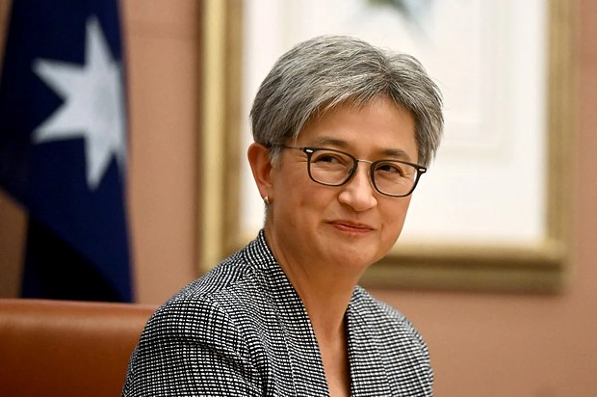 Australia’s Foreign Minister Penny Wong attends a meeting at Parliament House in Canberra, Oct. 18, 2022.
