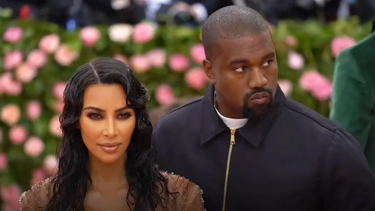 Kanye West (Right) with his ex-wife Kim Kardashian (Left)