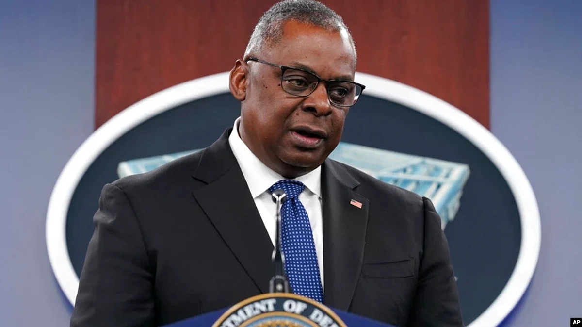 U.S. Defense Secretary Lloyd Austin speaks during a briefing at the Pentagon in Washington, Oct. 27, 2022.