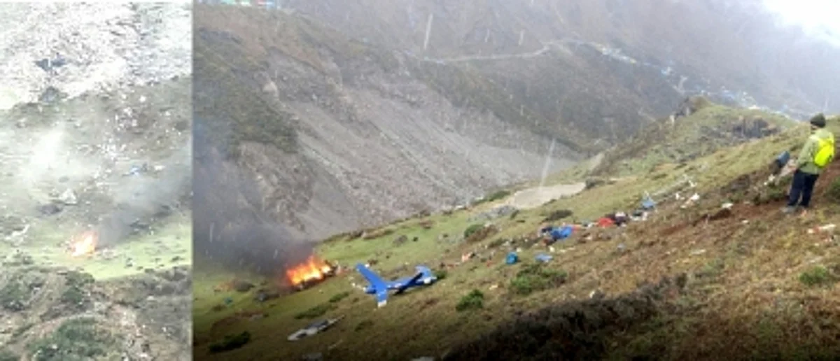 Debris from the crash site in Kedarnath, Uttarakhand.