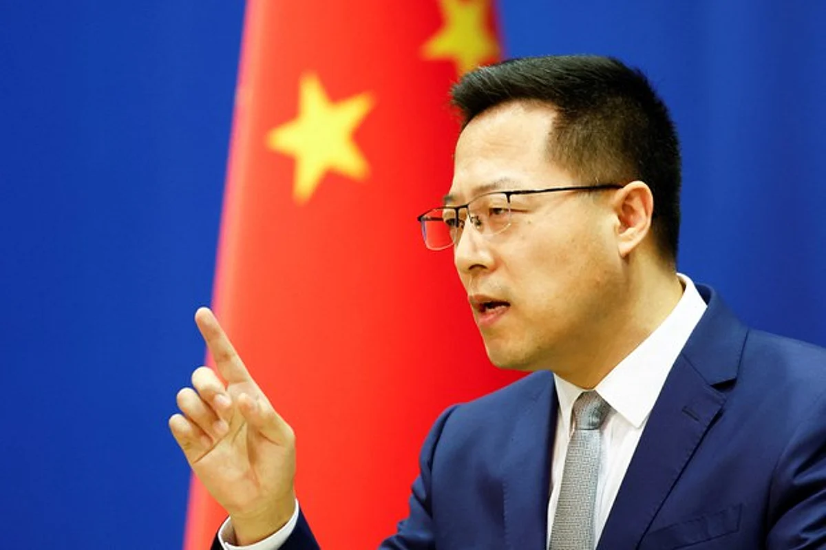 China's foreign ministry spokesperson Zhao Lijian speaks during a news conference in Beijing, China, March 18, 2022.