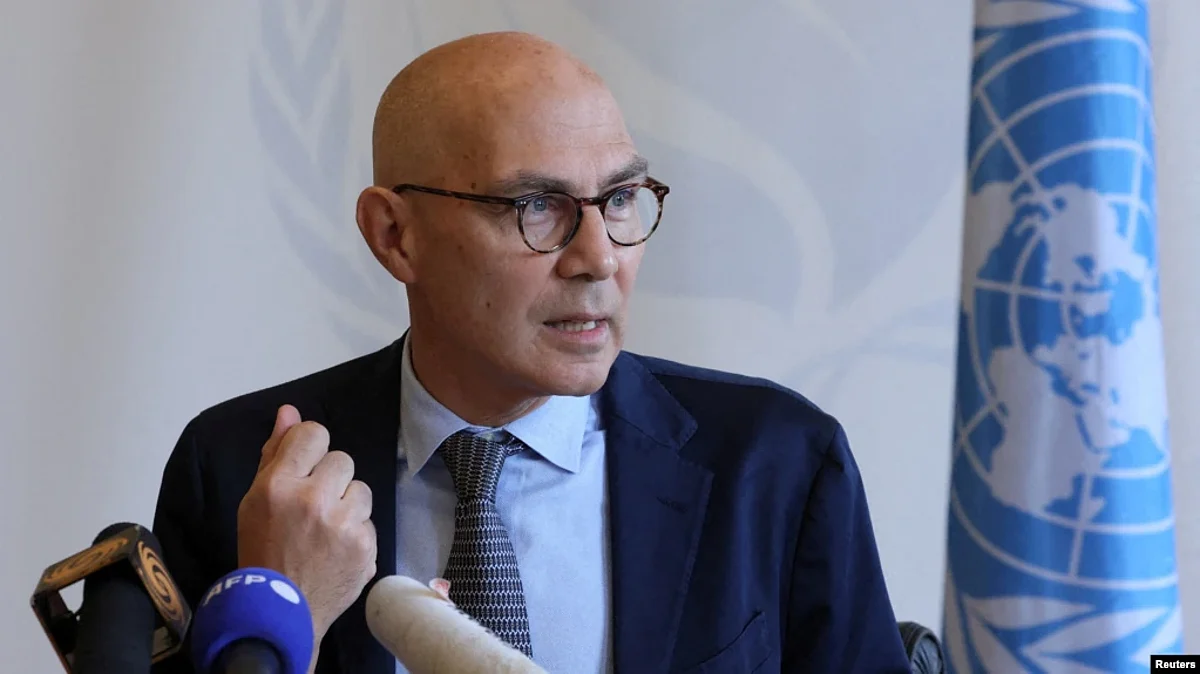 Newly appointed United Nations High Commissioner for Human Rights Volker Turk gives a statement during a news conference at Palais Wilson in Geneva, Switzerland, Nov. 2, 2022. Turk said, Nov. 24, 2022, Iran was in a full-fledged human rights crisis.
