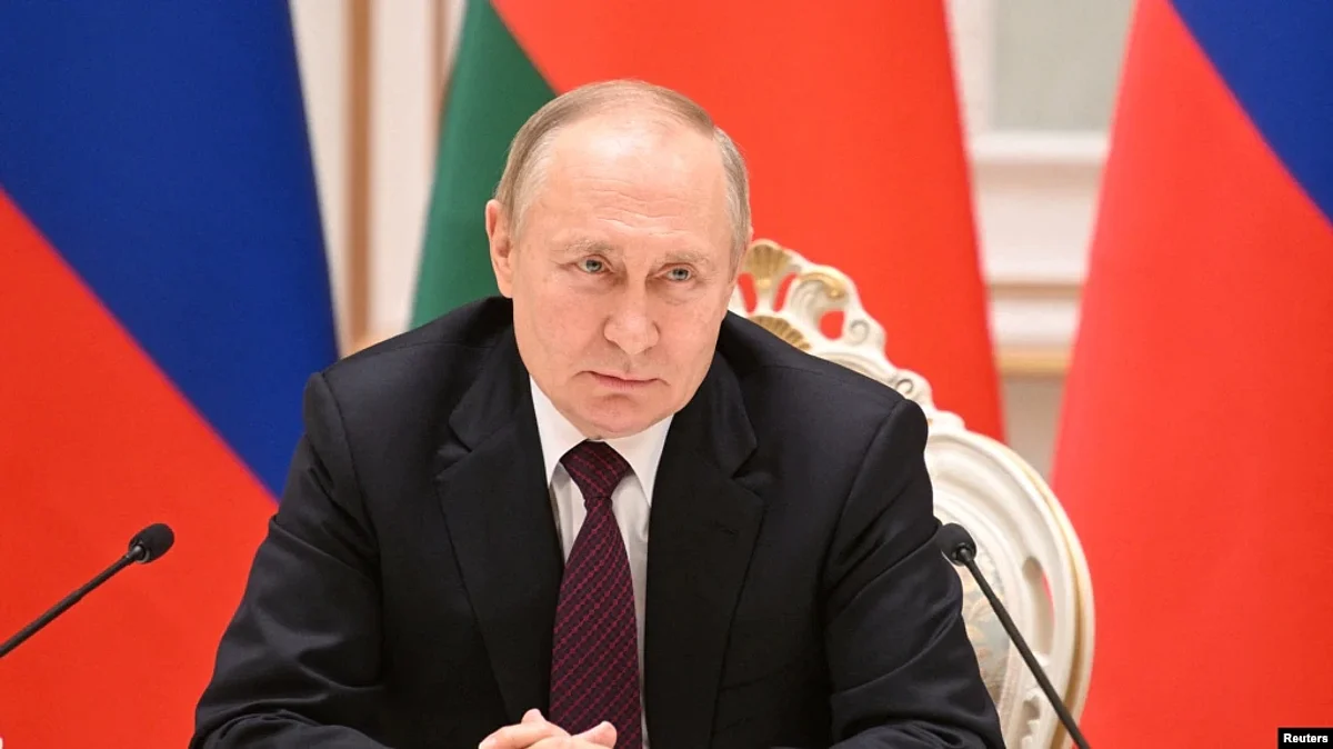 Russian President Vladimir Putin attends a news conference with Belarusian President Alexander Lukashenko following their meeting in Minsk, Belarus Dec. 19, 2022. (Reuters)