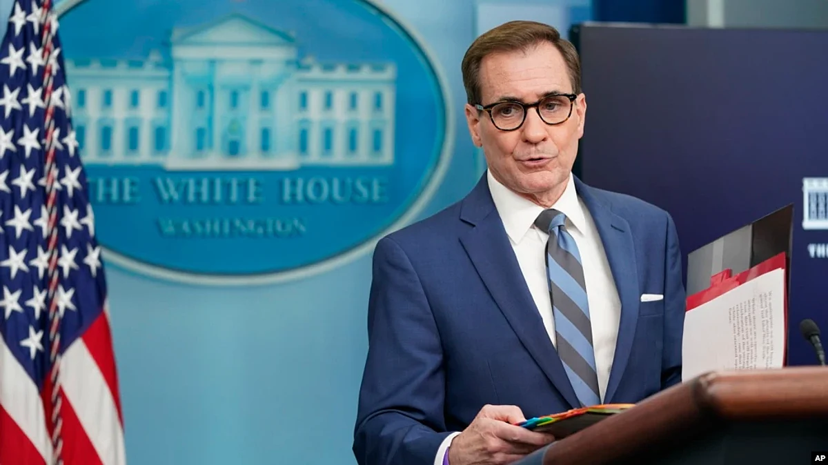 FILE - National Security Council spokesman John Kirby speaks during a press briefing at the White House, Nov. 28, 2022, in Washington. (AP)