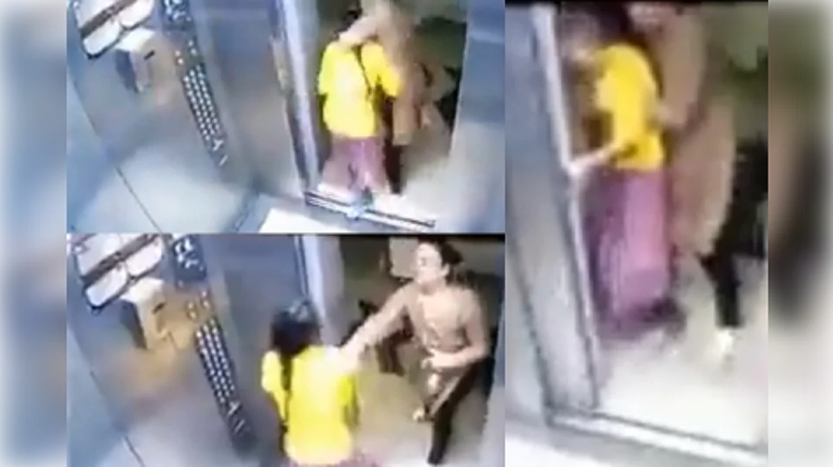 Noida woman caught thrashing her maid on CCTV. (CCTV/IANS)