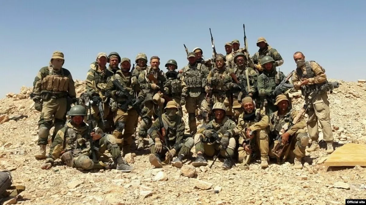 FILE - A photo published by the Security Service of Ukraine purports to show Wagner Group mercenaries at an unidentified location. (Official Site/VOA)