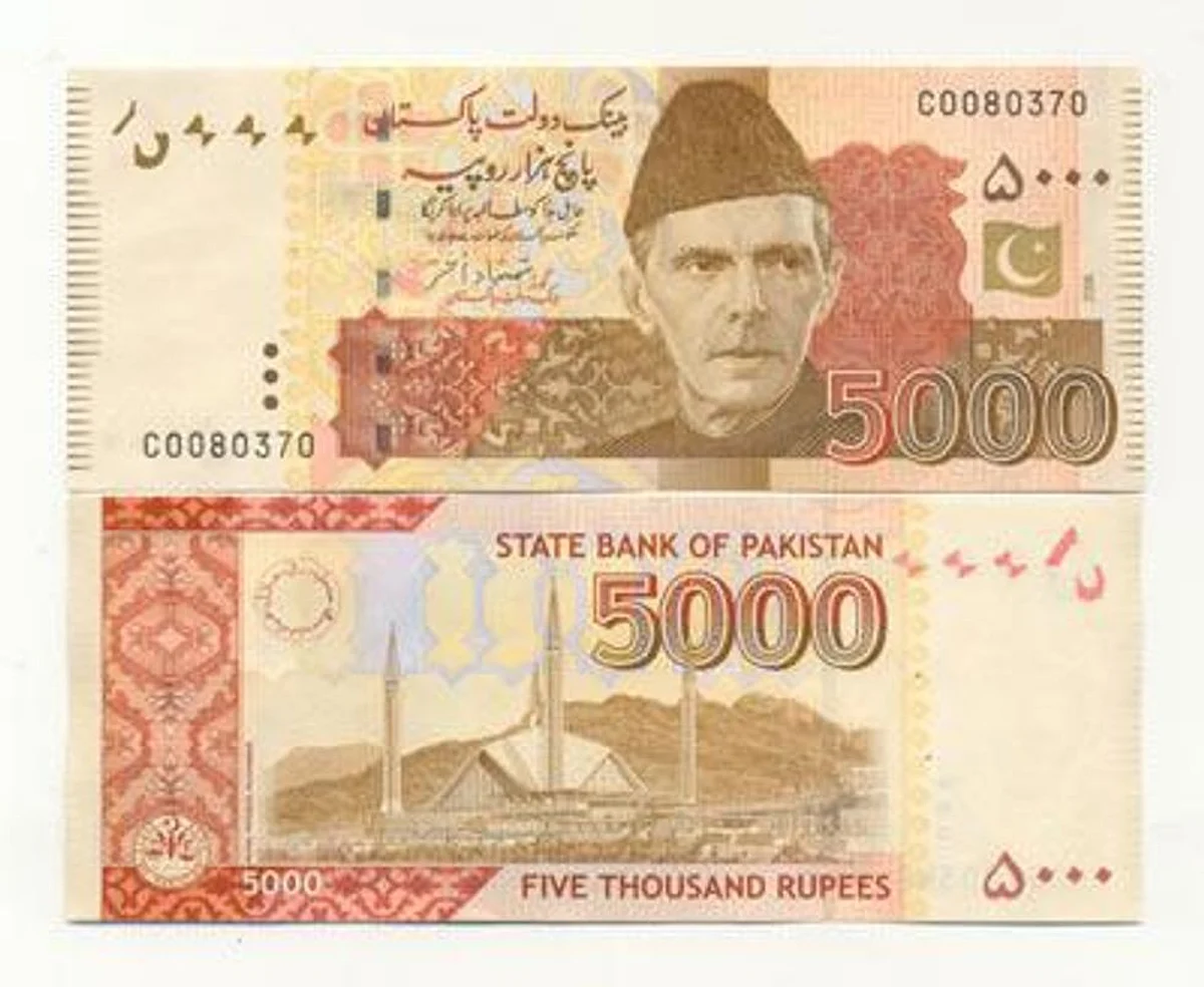 Rs. 5,000 note in Pakistan raises many eyebrows