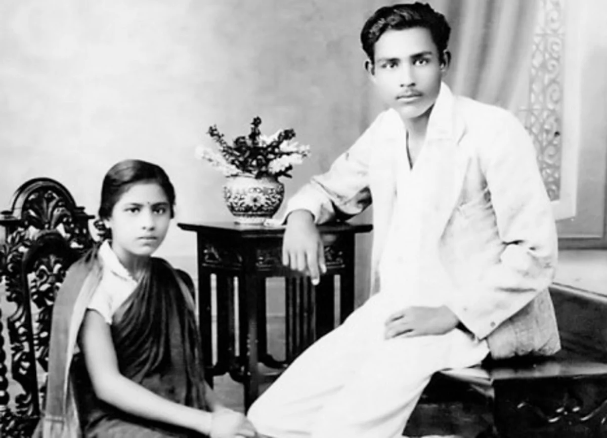गजानन माधव मुक्तिबोध और उनकी पत्नी