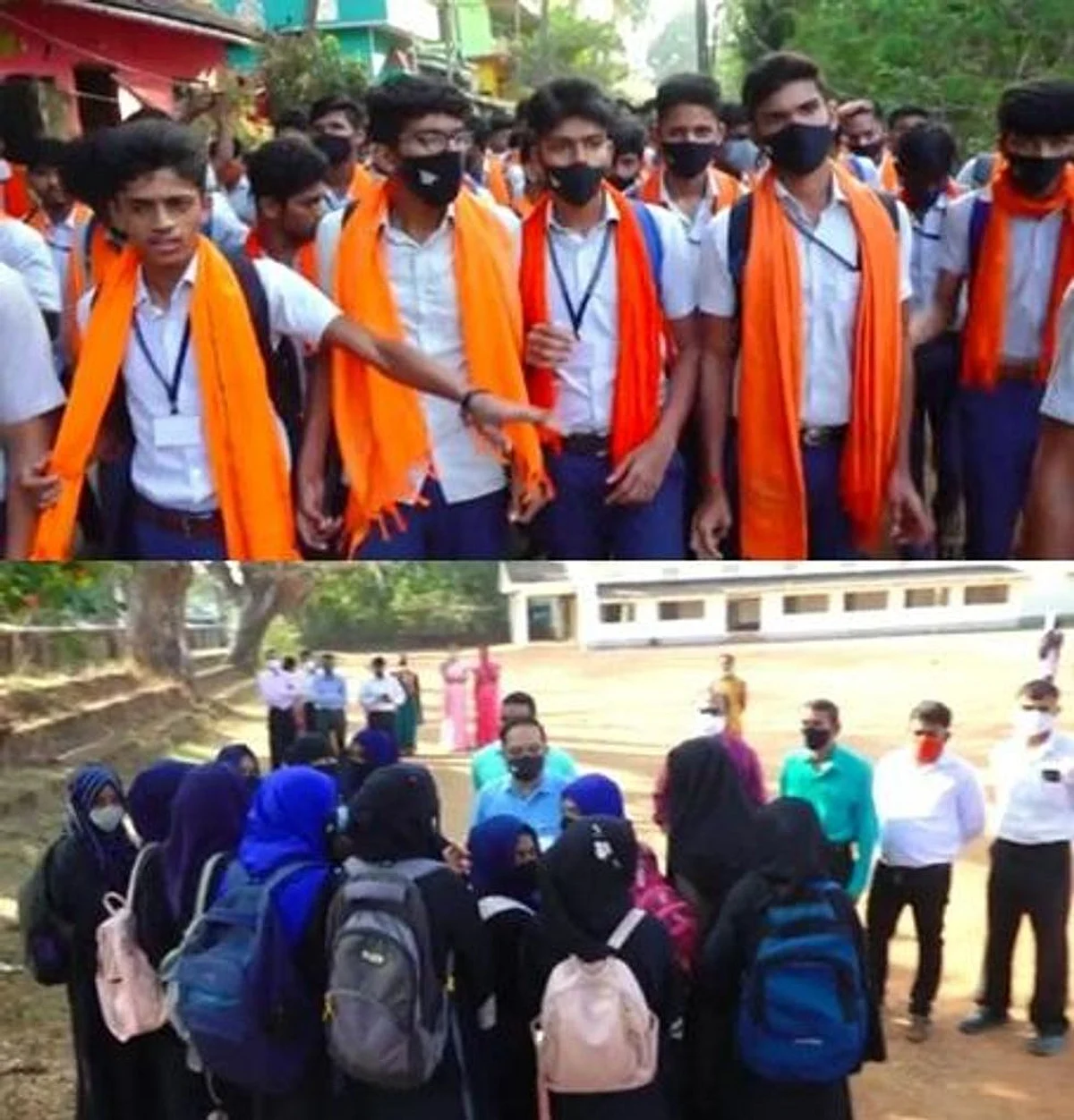 कर्नाटक के कॉलेजों में तनाव की स्थिति बरक़रार, हिजाब पहनकर आई छात्राओं को वापस भेजा गया