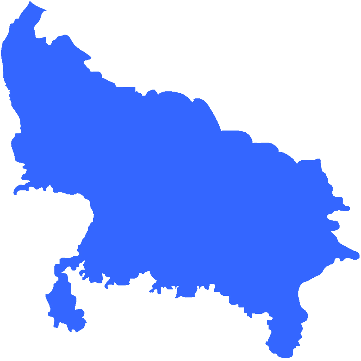 उत्तरप्रदेश का सांकेतिक नक्शा (wikimedia commons)
