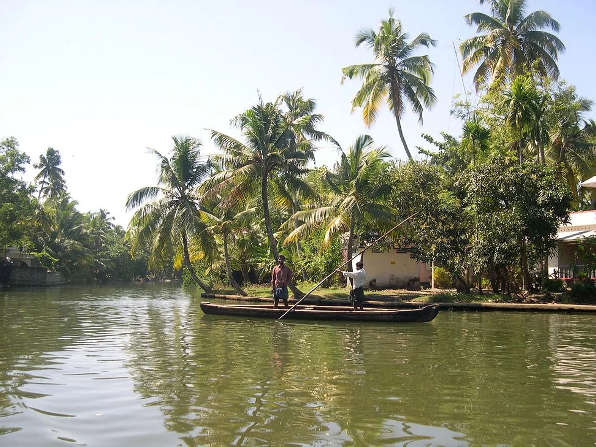 केरल के खूबसूरत बैकवाटर ।(Wikimedia Commons )