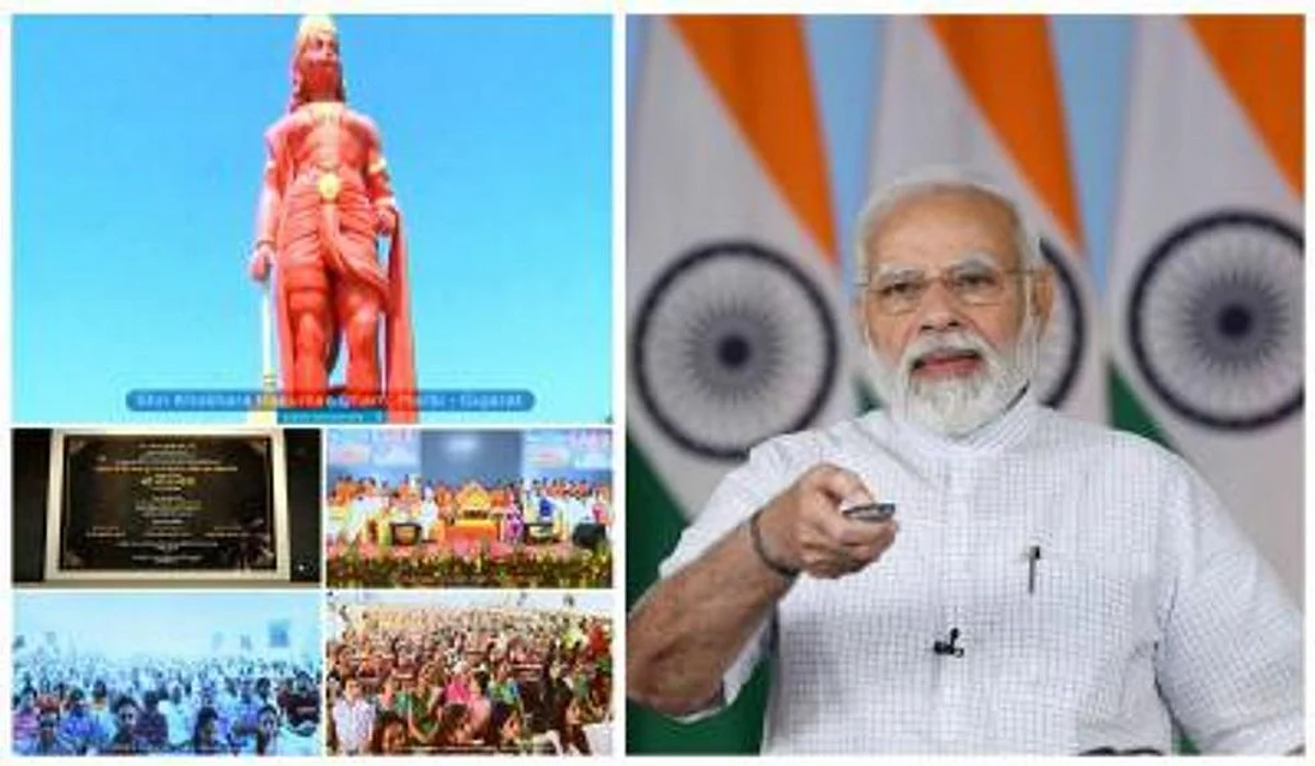 प्रधानमंत्री ने हनुमान जी की 108 फीट ऊंची प्रतिमा का किया अनावरण