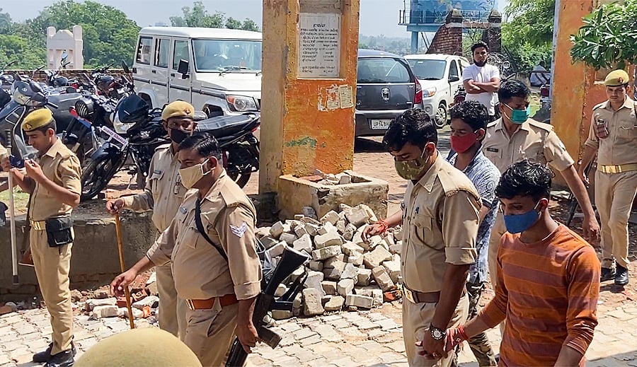 The accused at court.