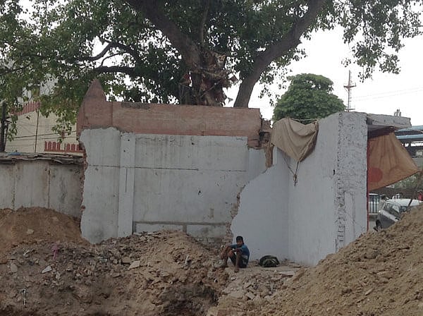 The mound of rubble once used to  be a commercial complex