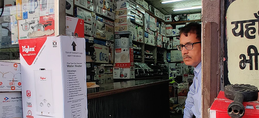 Jitender Kumar, owner of a shop selling electronic appliances.