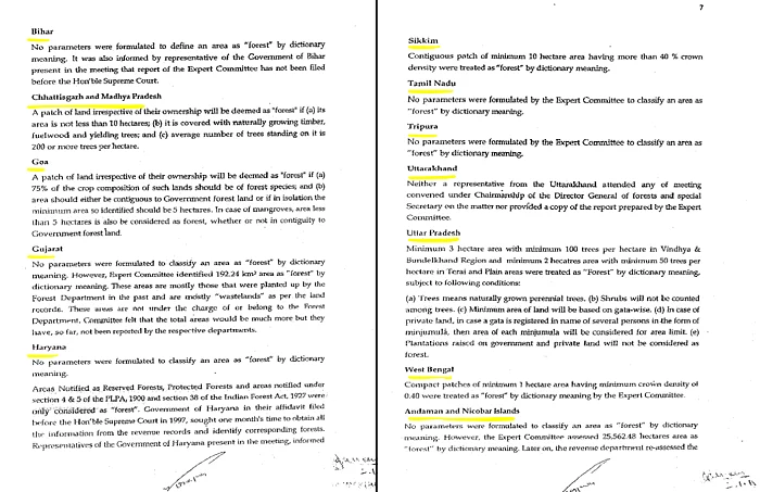 अगस्त 2014 में आयोजित एक बैठक में, राज्यों ने पर्यावरण मंत्रालय को जानकारी दी कि वे शब्दकोश अर्थ के आधार पर वनों की पहचान करने की प्रक्रिया पर काम कर रहे हैं.