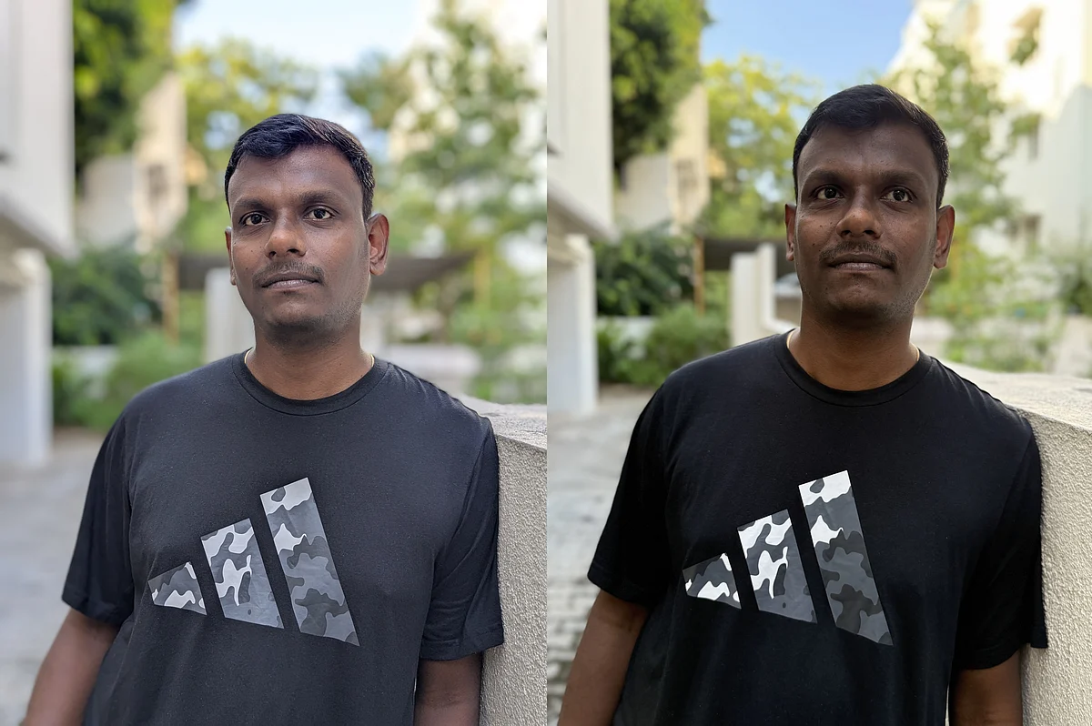 The iPhone image (on the right) is darker and more true to life.