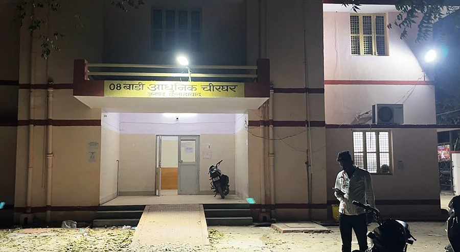 Postmortem department at Swaroop Rani Hospital. 