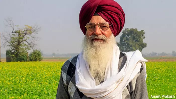 Harwant Singh Aulakh, a farmer cultivating basmati rice on 30 acres of farmland near Amritsar.