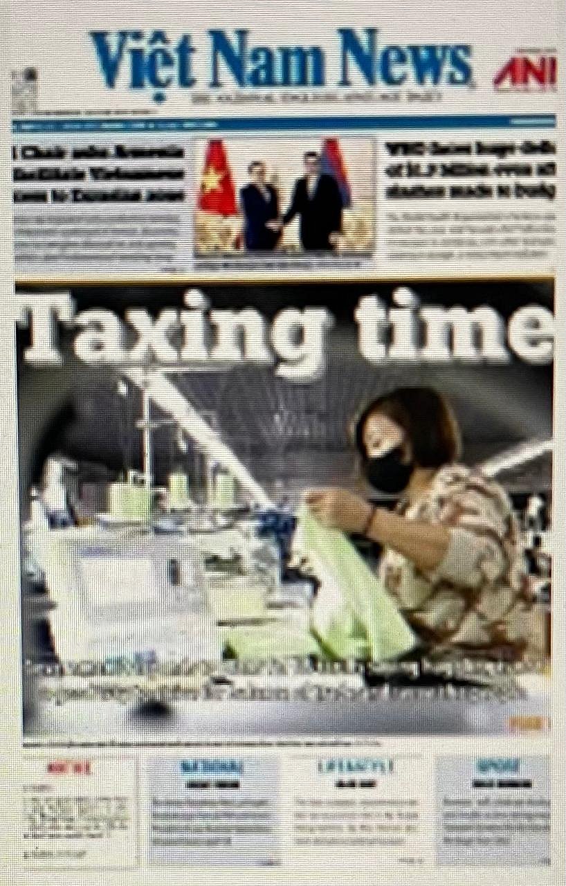 Vietnam News' frontpage.
