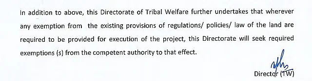 A screenshot from the letter written by the director of tribal welfare to the Andaman and Nicobar administration in August 2021.