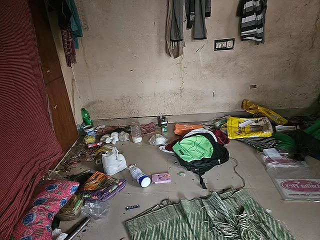 Rooms of the arrested migrants in Munambam after police search