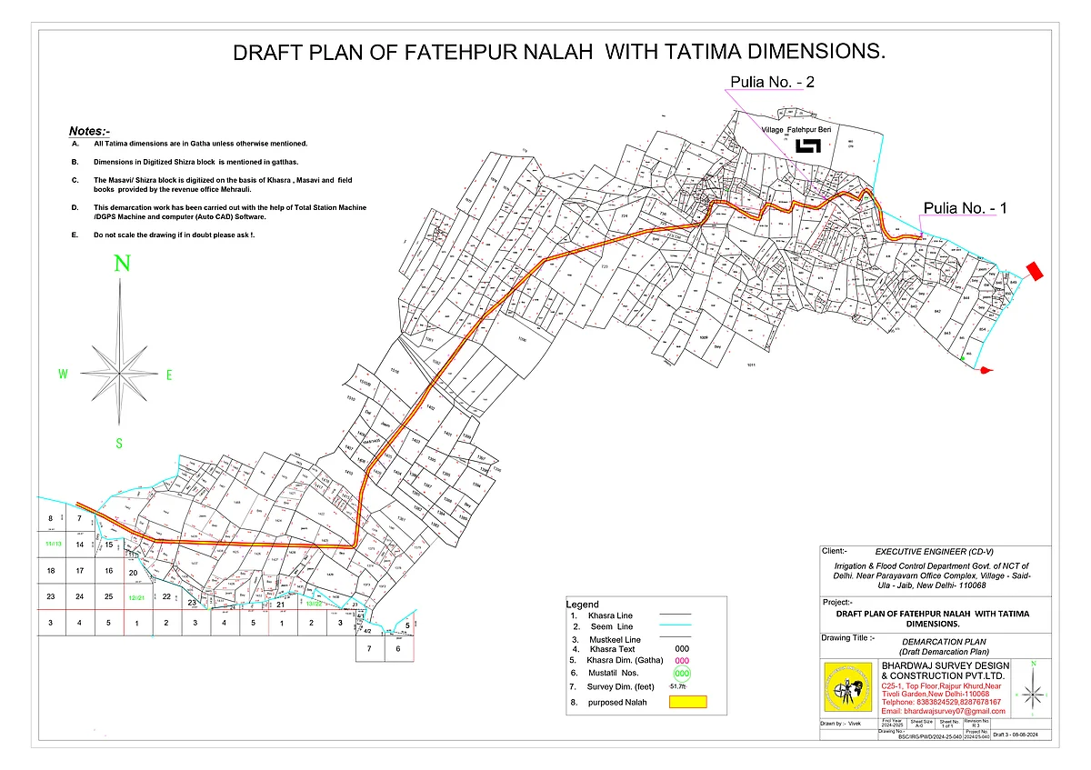 Draft plan of the Asola drain